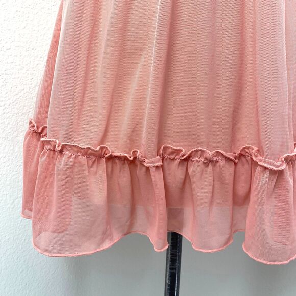 Pink Intimates Babydoll Sheer Lacy Camisole Lingerie Large Padded Bra Sexy Play - Picture 4 of 9